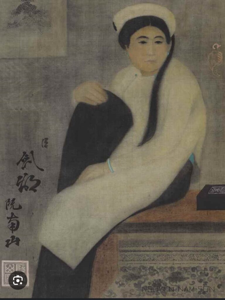 Bức tranh lụa “Phụ nữ Bắc kỳ” của Nam Sơn trên sàn đấu giá Christie’s 2016.