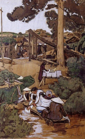 Laveuses cochinchinoises, Jean Bouchaud, 1924