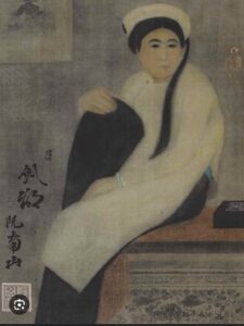 Bức tranh lụa “Phụ nữ Bắc kỳ” của Nam Sơn trên sàn đấu giá Christie’s 2016.